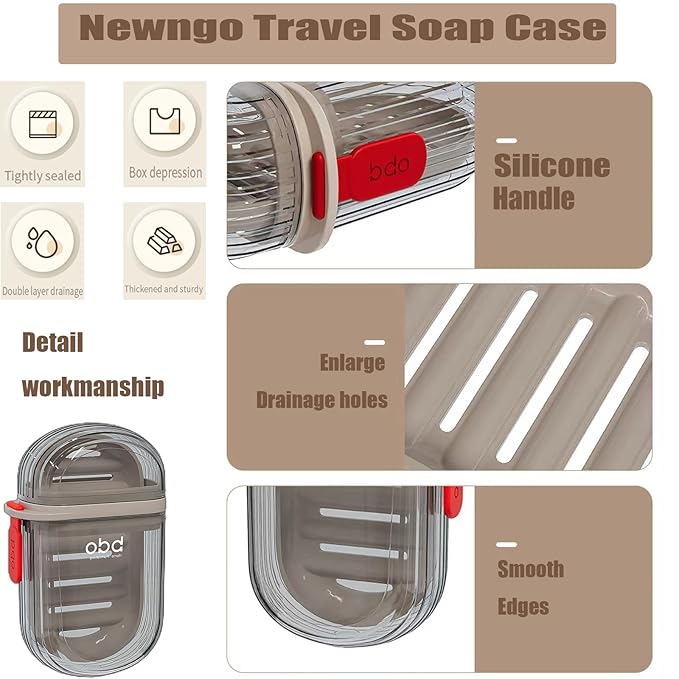 Travel Soap Case – Leakproof, Double Layer, Transparent (Plastic) (Pack of -1 )