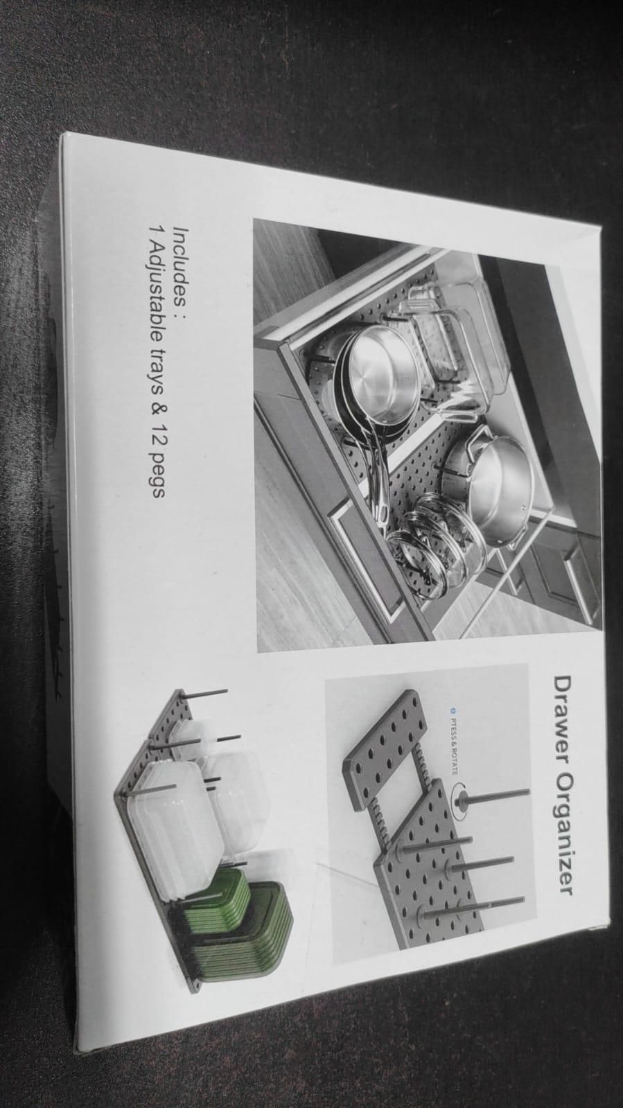 Kitchen Cupboard Adjustable Kitchen Drawer Organizer Pegboard Tray