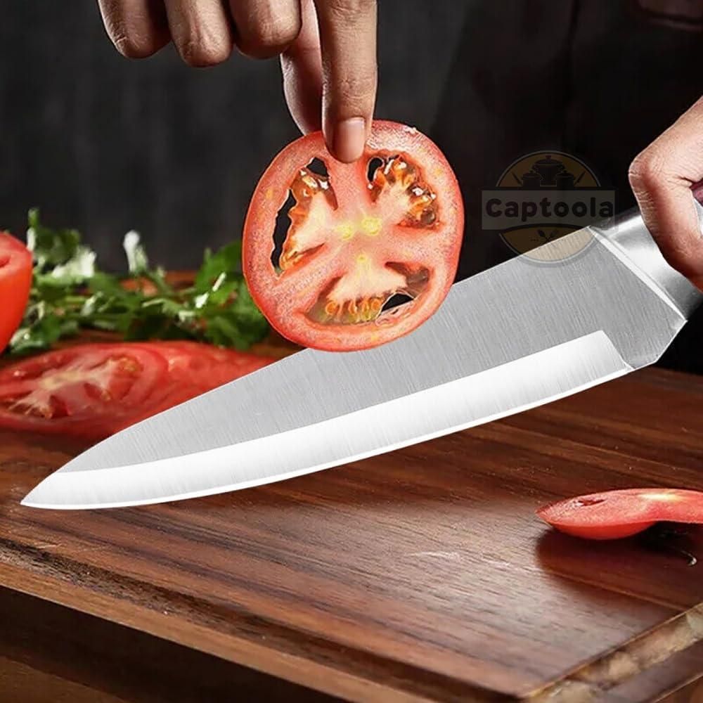 Kitchen Stainless – Sharp Multipurpose Cooking Knife with Wooden Handle (Pack of 1)