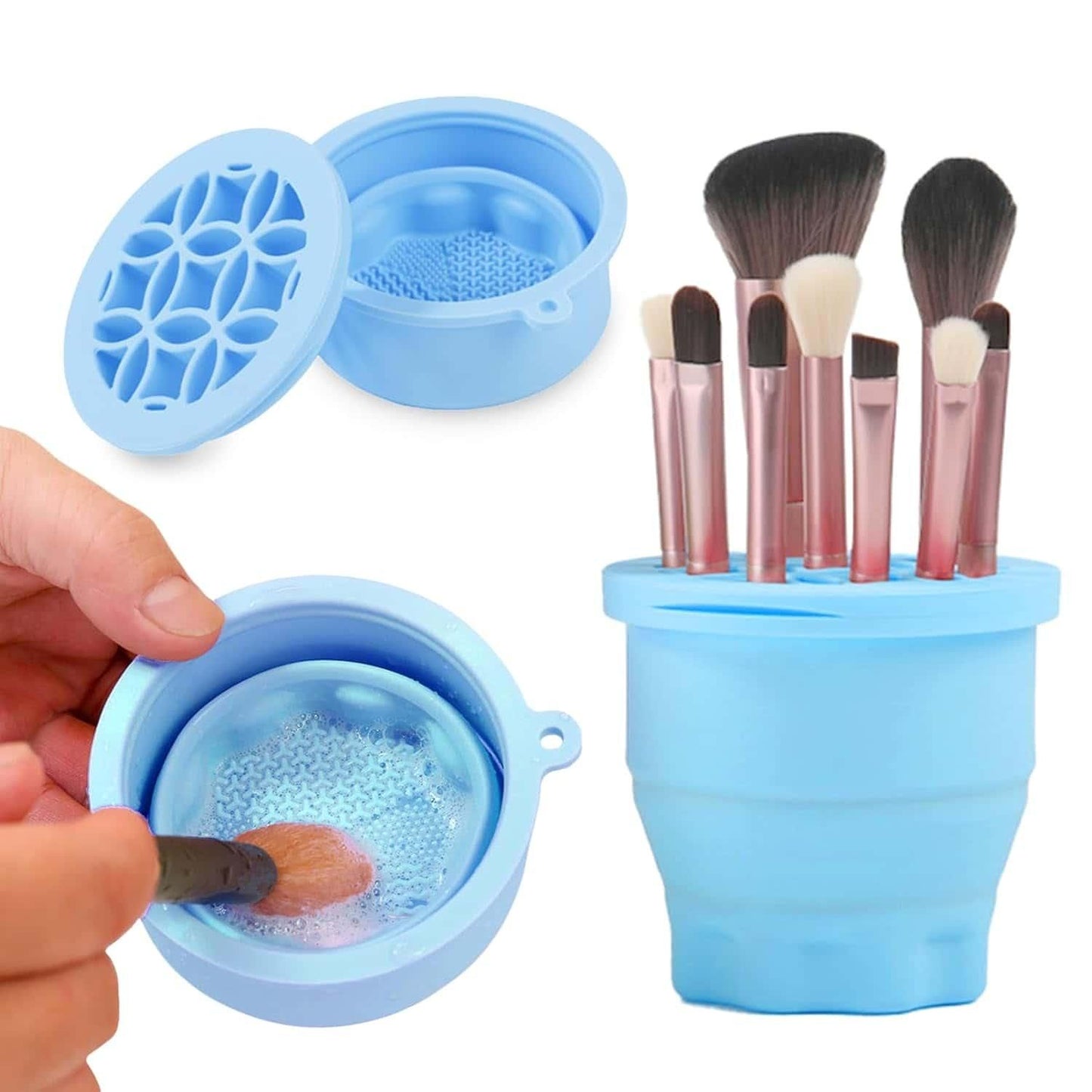 Silicone Makeup Brush Cleaner & Organizer Cup
