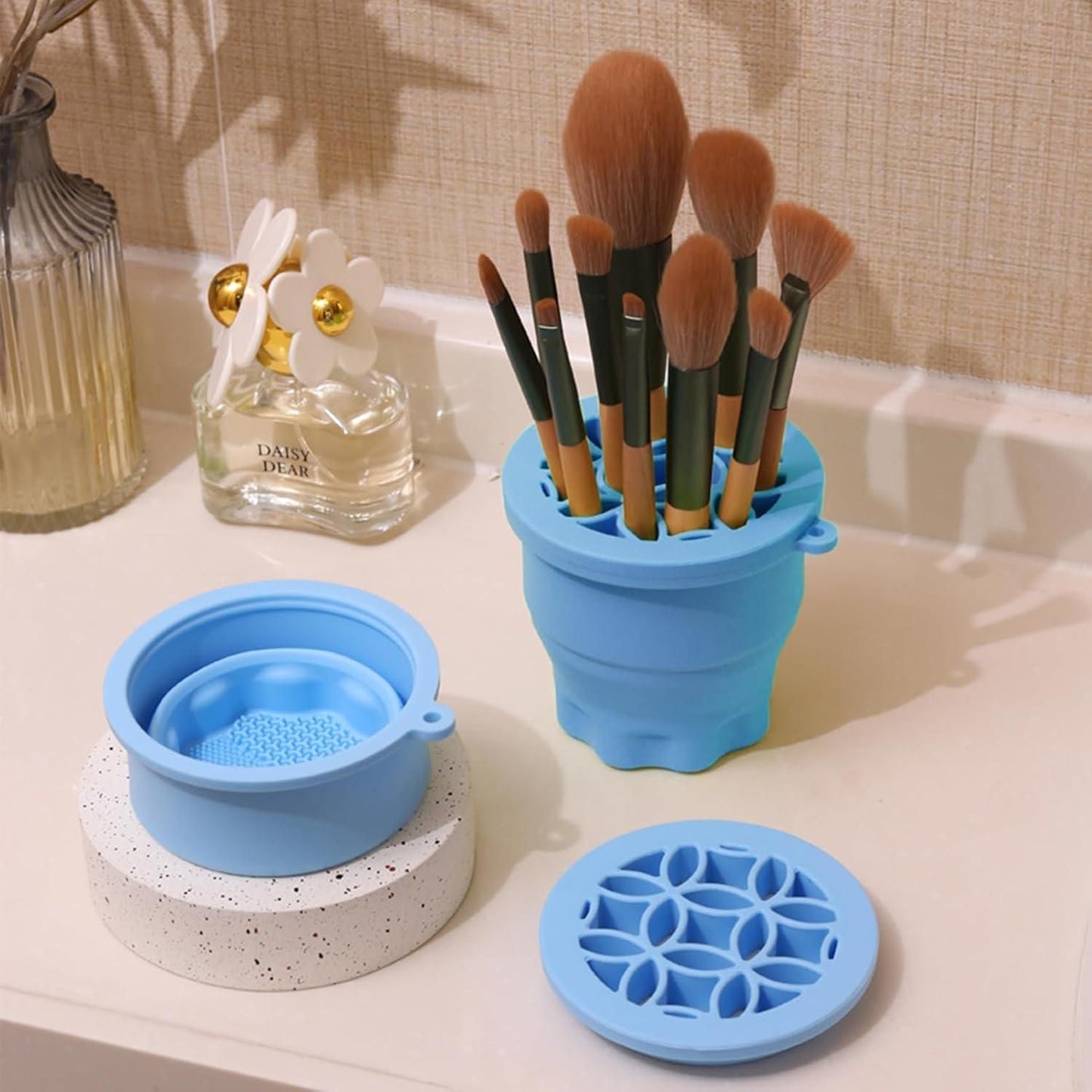 Silicone Makeup Brush Cleaner & Organizer Cup