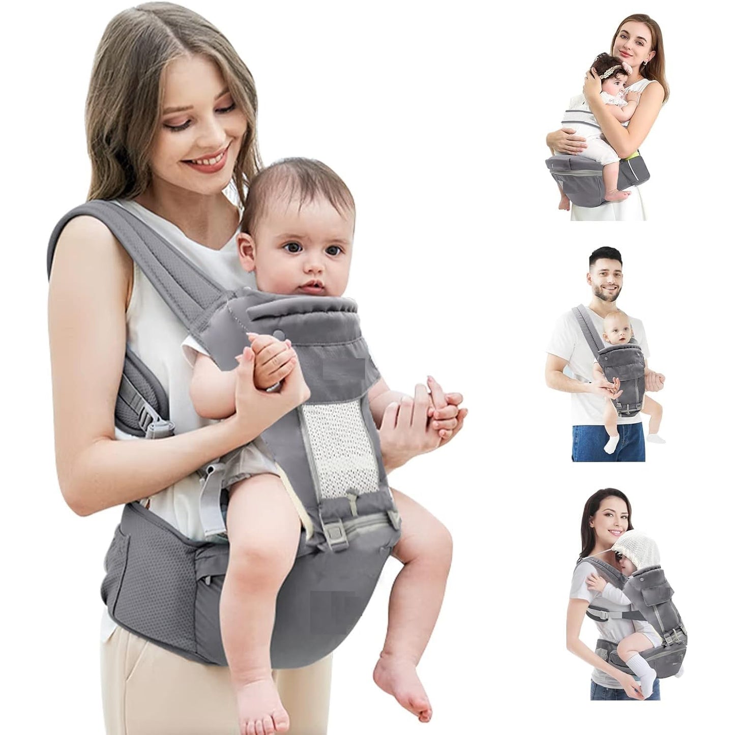 Ergonomic Baby Carrier with Hip Seat Baby Holder Carrier (1 Pc)
