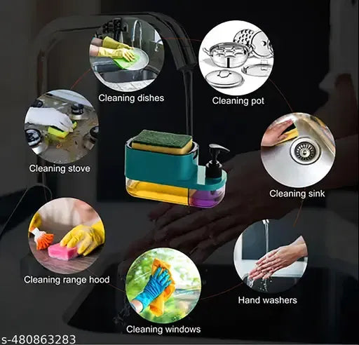 3-in-1 Liquid Dispenser & Sponge Holder