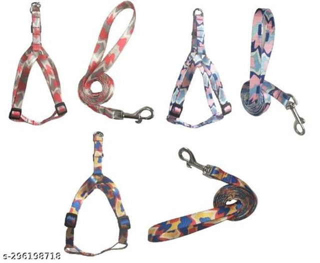 Fabric Body Harness for Dogs – Multicolor, Adjustable (Free Size)