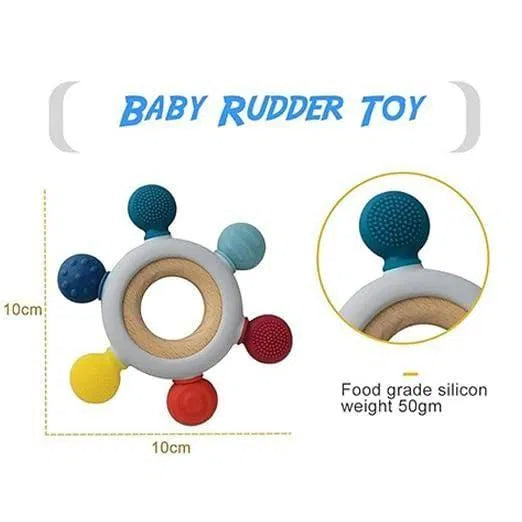 Silicone Teether Baby Rudder Toy – Soothing Infant Gum Relief