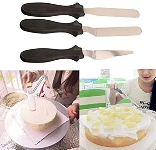 Cake Decorating Spatula Set - 3-Piece Stainless Steel