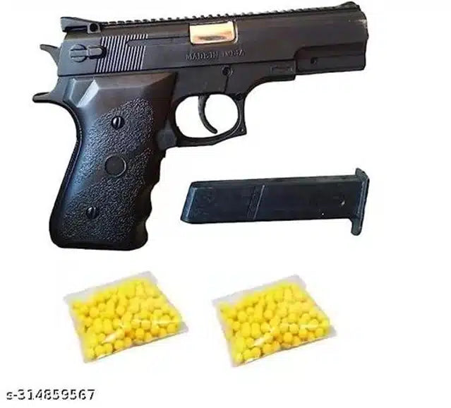 Toy Gun Pistol Black – with Plastic Bullets
