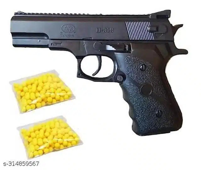 Toy Gun Pistol Black – with Plastic Bullets