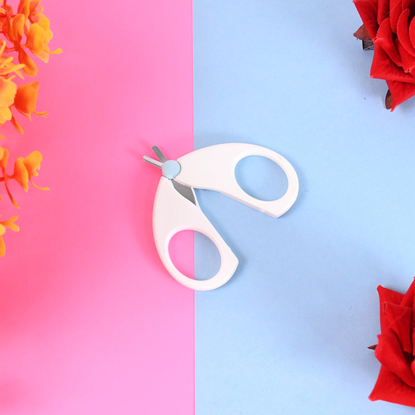Baby Safety Nail Cutter Scissors – Soft Grip | Circular Blade | Infant Safe Nail Trimmer (1 Pc)