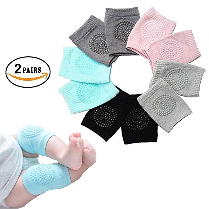 Soft Knit Baby Knee Pads – Non-Slip Crawling Protection Upto 2 Years Age-Soft Fabric