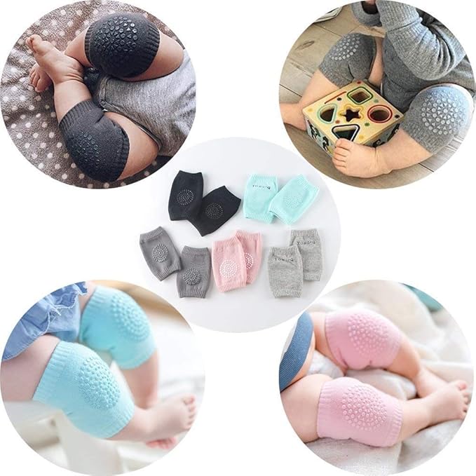 Soft Knit Baby Knee Pads – Non-Slip Crawling Protection Upto 2 Years Age-Soft Fabric