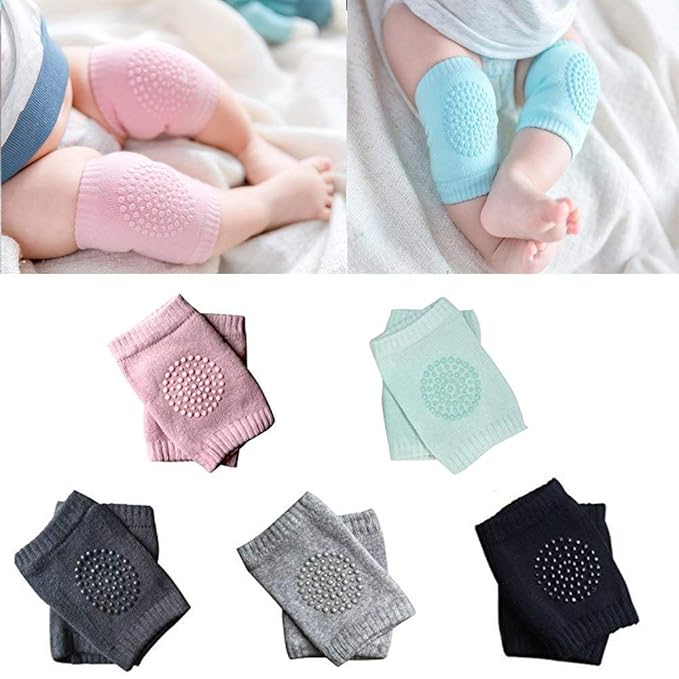 Soft Knit Baby Knee Pads – Non-Slip Crawling Protection Upto 2 Years Age-Soft Fabric
