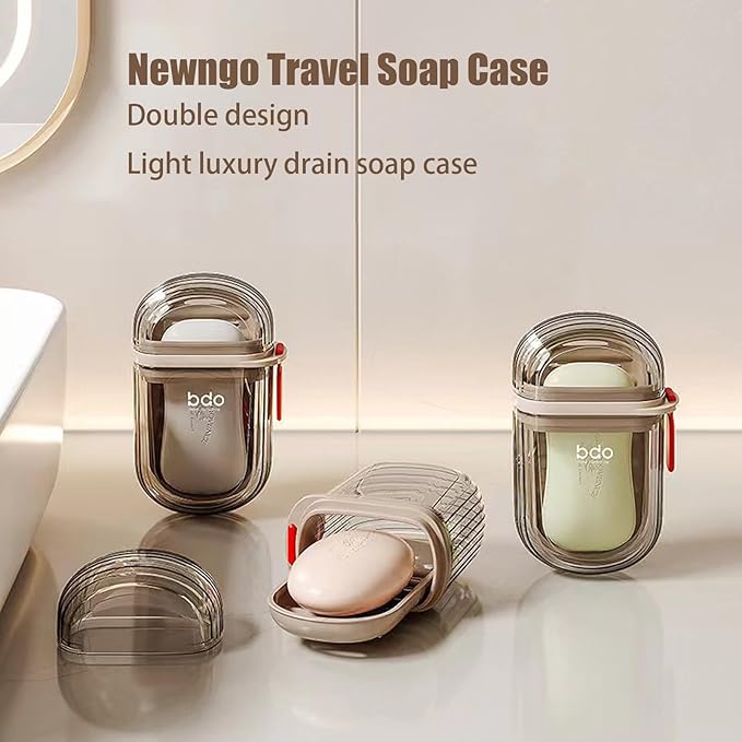 Travel Soap Case – Leakproof, Double Layer, Transparent (Plastic) (Pack of -1 )