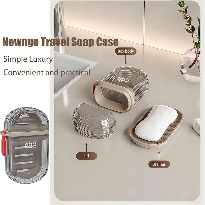Travel Soap Case – Leakproof, Double Layer, Transparent (Plastic) (Pack of -1 )
