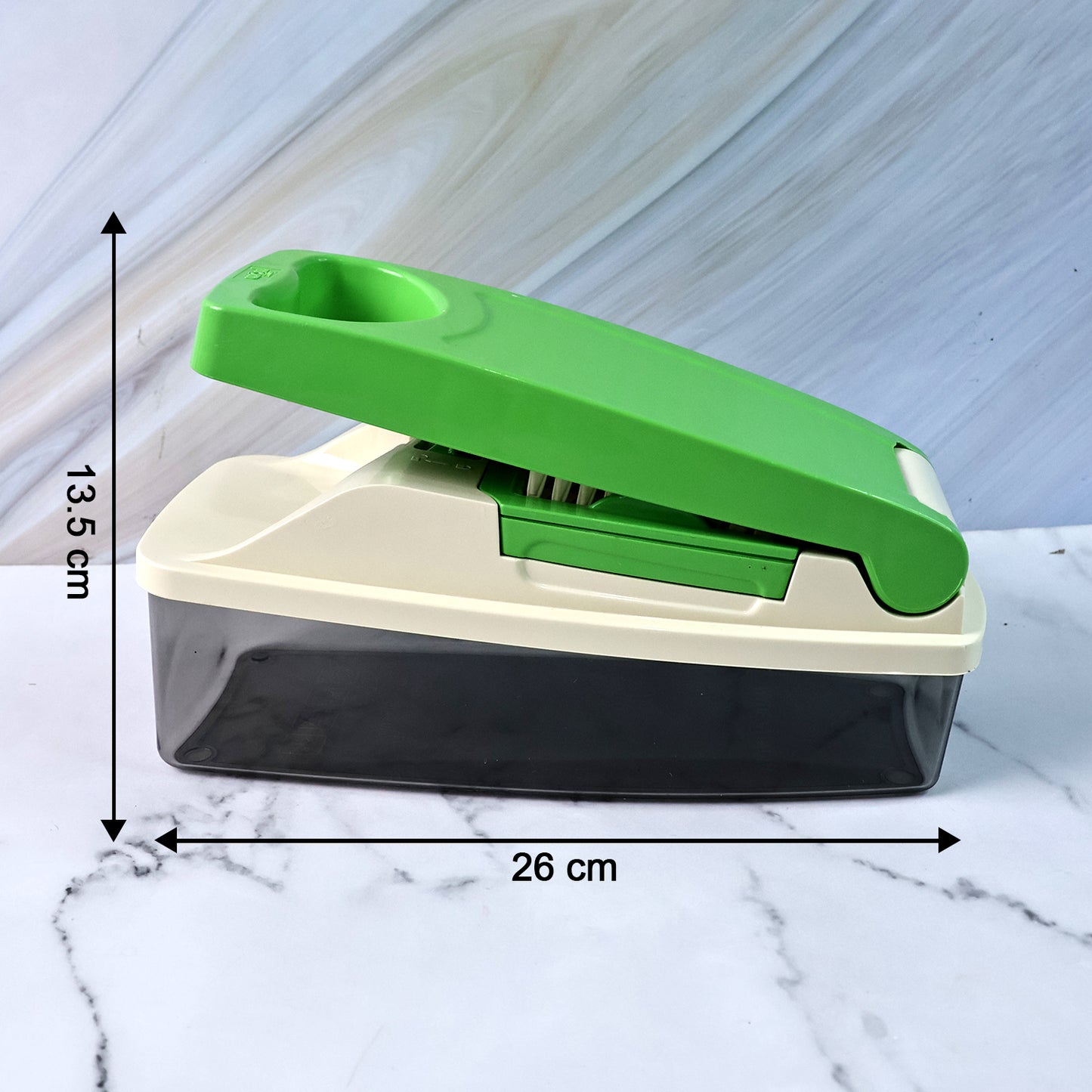 Multipurpose Vegetable & Fruit Chopper with 4 Blades + Unbreakable Container