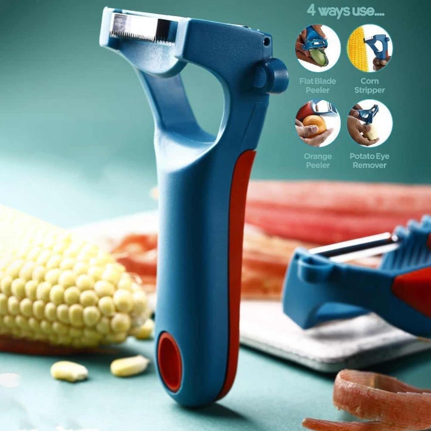 4-in-1 Veggie & Fruit Peeler – The Tiny Tool That Does It All (1 Pc)