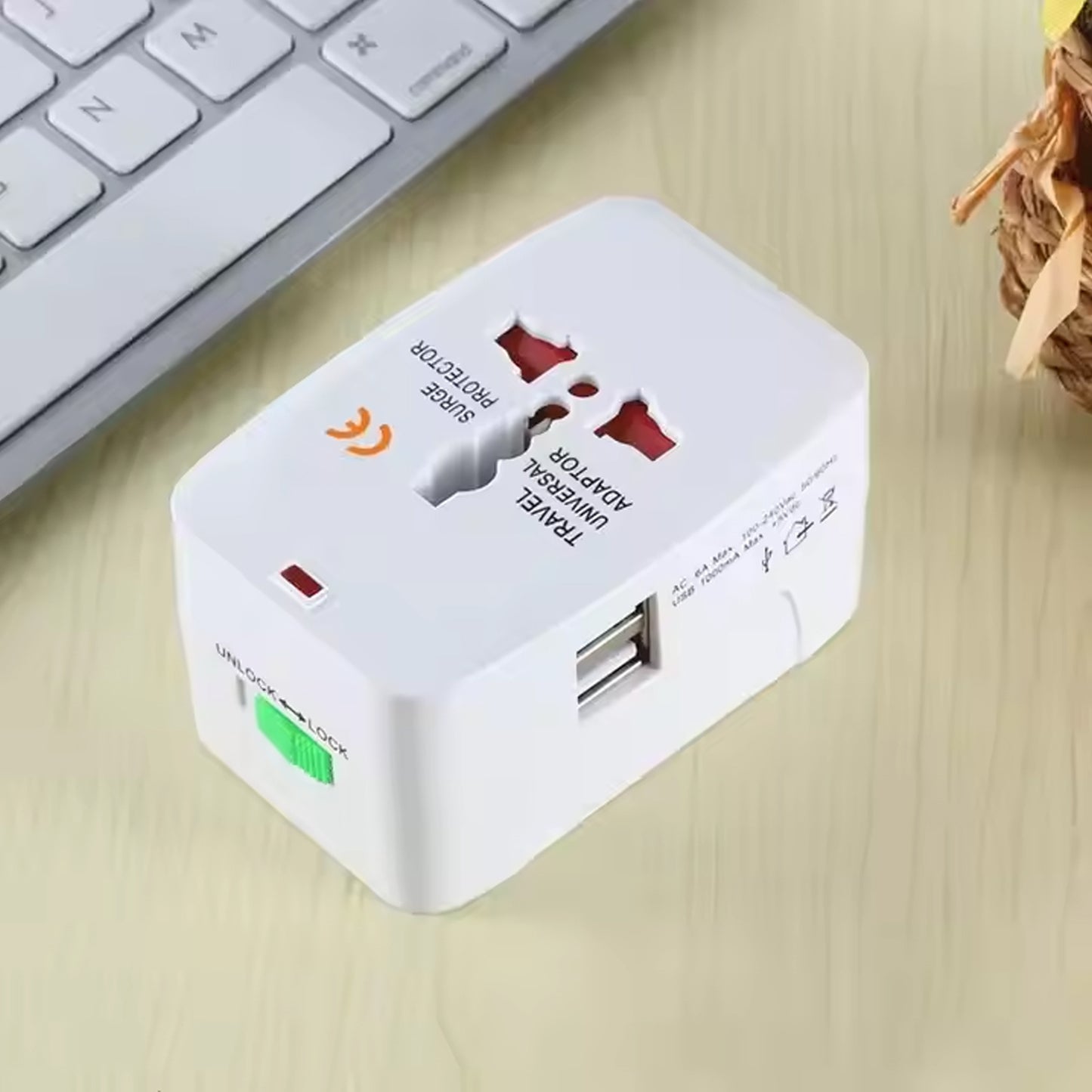 Universal Travel Adapter with Dual USB Ports - International Multipurpose