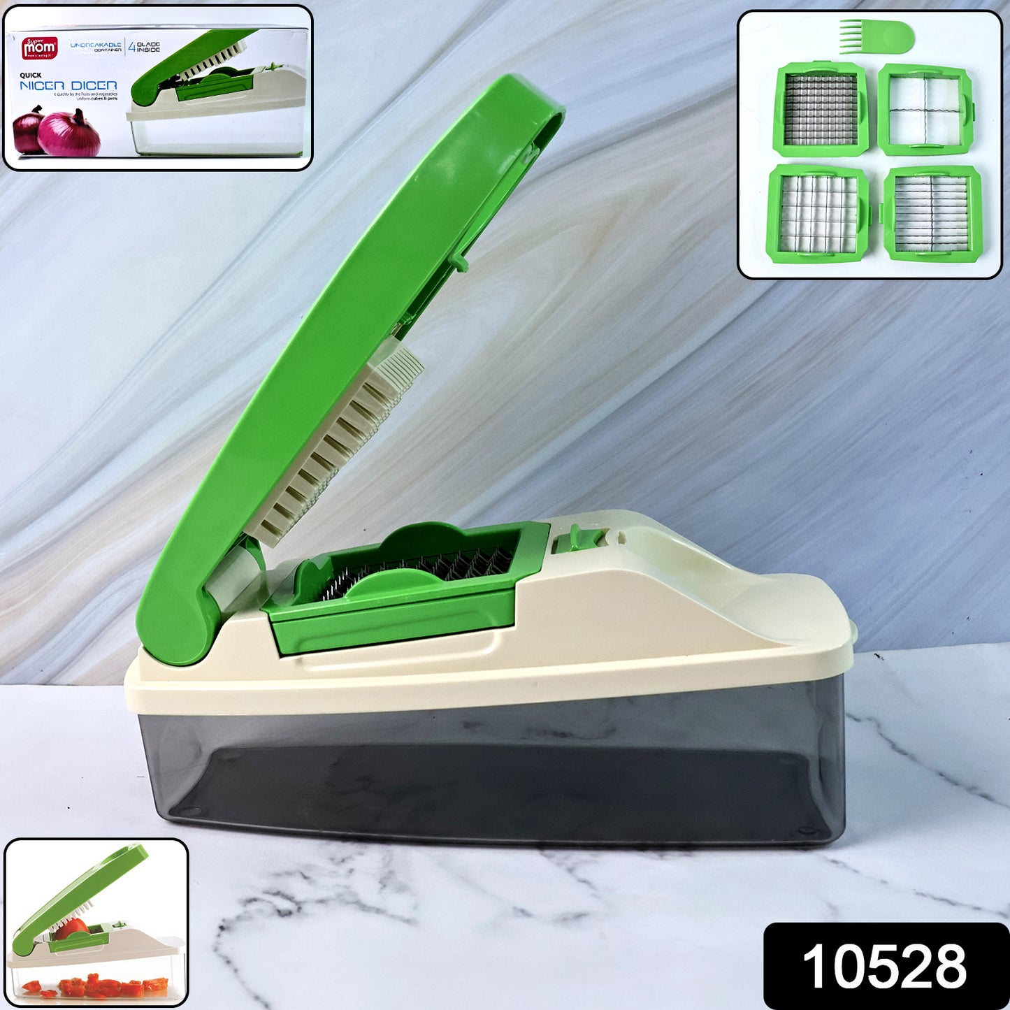 Multipurpose Vegetable & Fruit Chopper with 4 Blades + Unbreakable Container