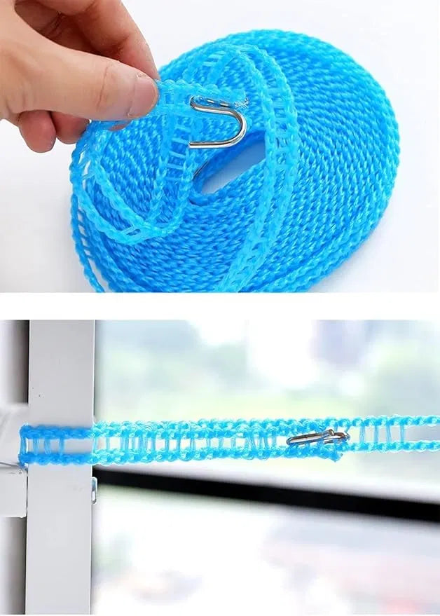 Windproof Clothesline - Portable 2-Pack with Hooks 5-meter
