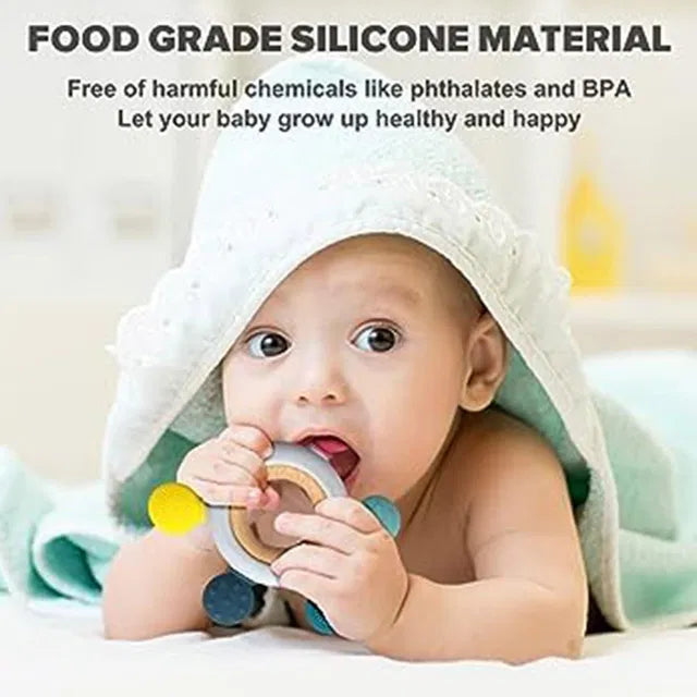 Silicone Teether Baby Rudder Toy – Soothing Infant Gum Relief