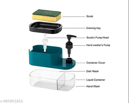 3-in-1 Liquid Dispenser & Sponge Holder