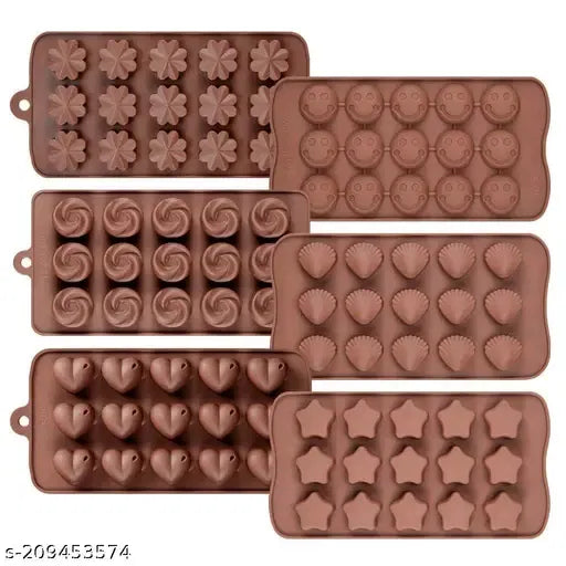 SSilicone Chocolate Molds – Gourmet Baking Tray Set for Home (pack of 6)