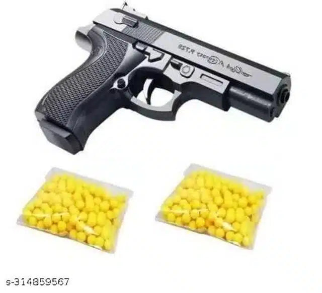 Toy Gun Pistol Black – with Plastic Bullets