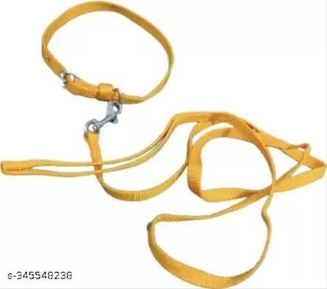 Pet Neck Collar Belt with 5 Feet Leash – Durable Plastic, Multicolor