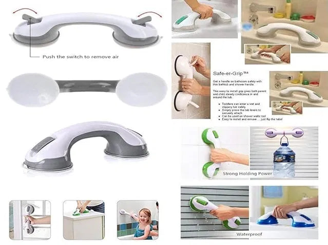 Safe-er-Grip Suction Grab Bar – No-Drill Support Handle for Bathroom, Stairs & More