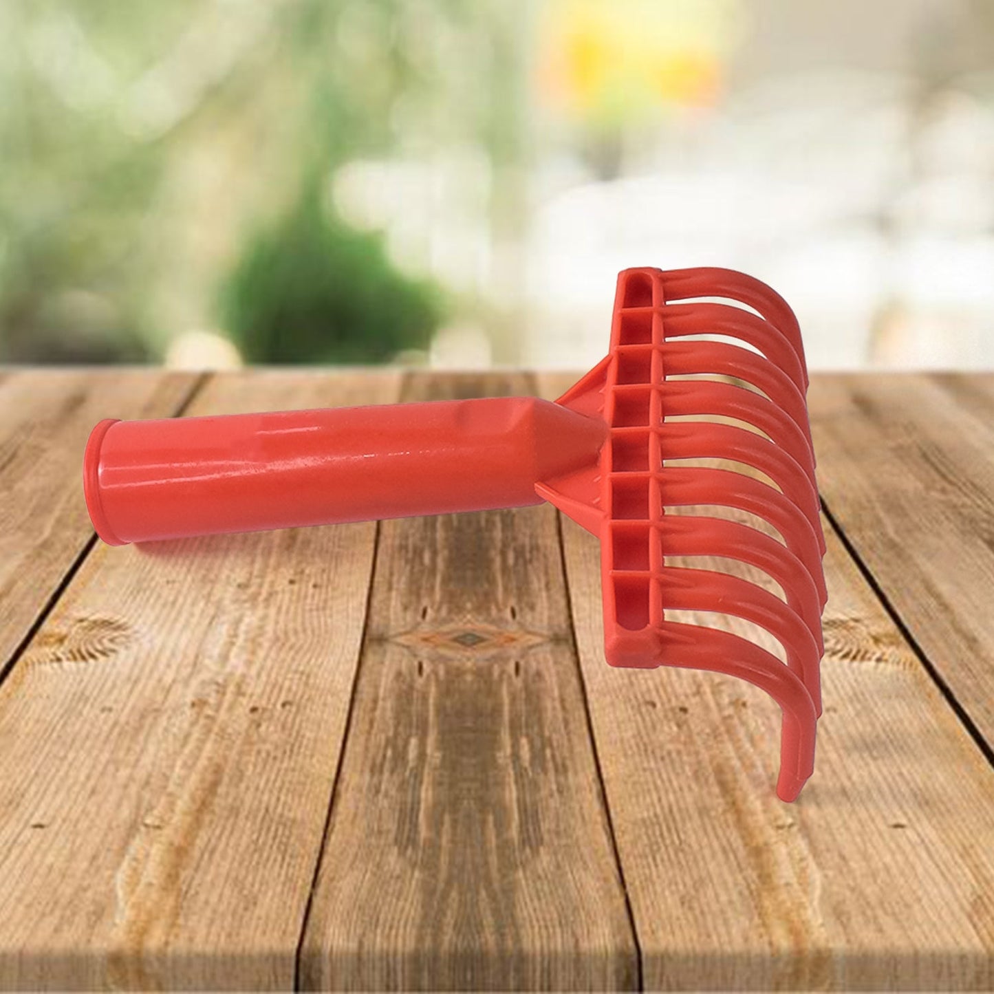 Heavy Duty Plastic Garden Hand Rake (1 Pc) 9-tooth Cultivator Tool