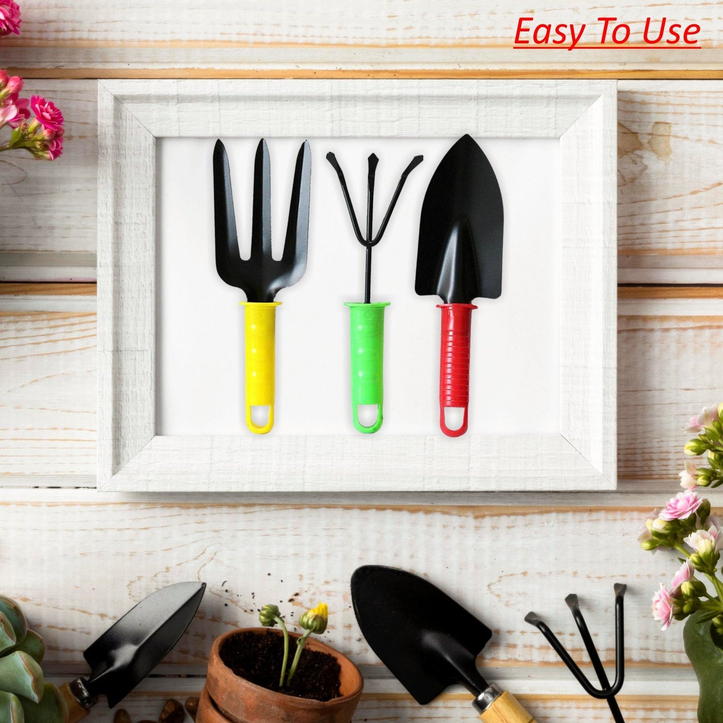 Garden Tool Kit – 3 Pc Gardening Set with Trowel, Cultivator & Fork