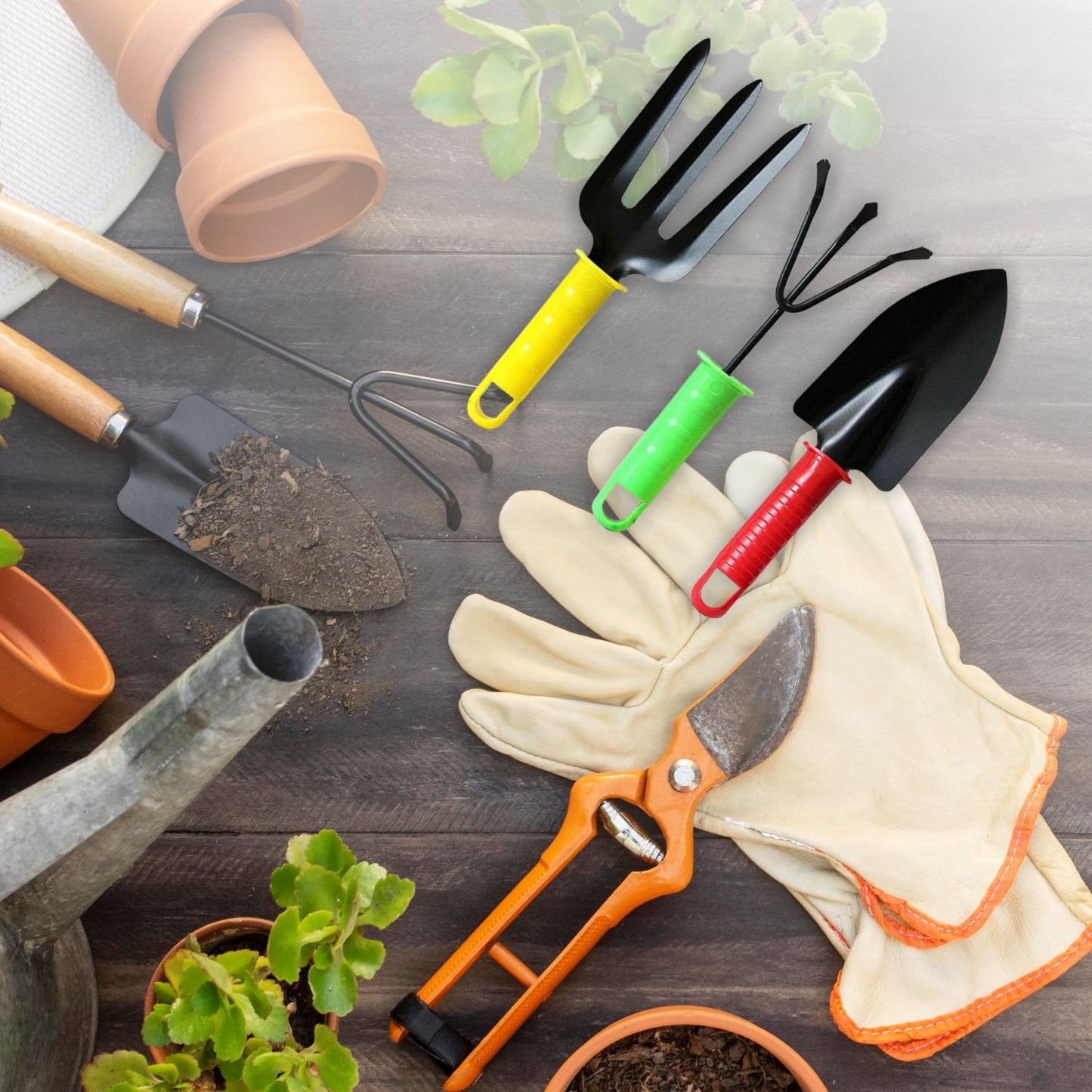 Garden Tool Kit – 3 Pc Gardening Set with Trowel, Cultivator & Fork